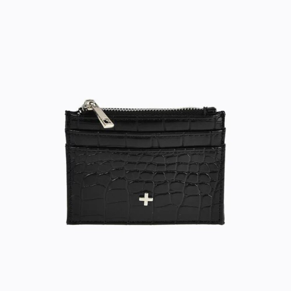 PETA + JAIN  IVY BLACK CROC Card and coin purse